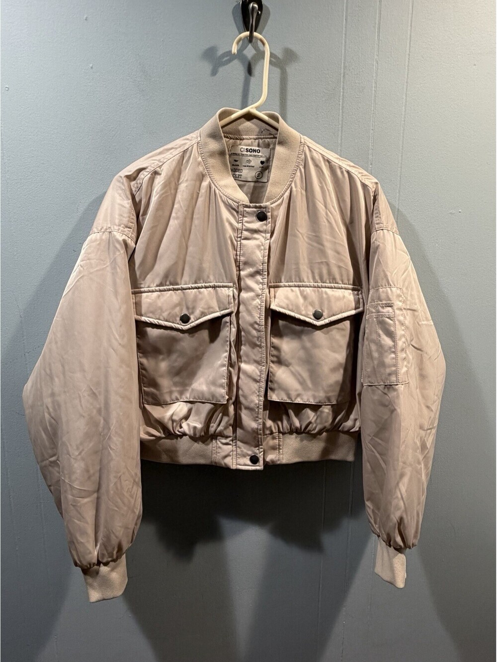 Womens Cisono Padded Jacket Size Small Beige